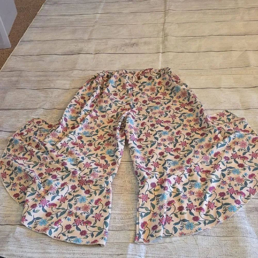 Pink and Blue Casual Wide-Leg Bottoms - Picture 7 of 7